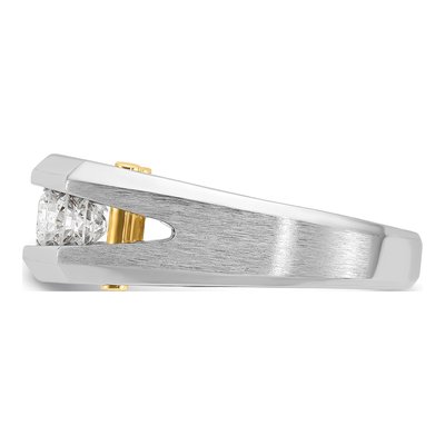 Men's 14K Two-Tone Gold 1 ct tw Diamond Channel-Set 5-Stone Ring – view 5