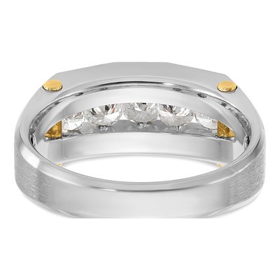 Men's 14K Two-Tone Gold 1 ct tw Diamond Channel-Set 5-Stone Ring – view 7