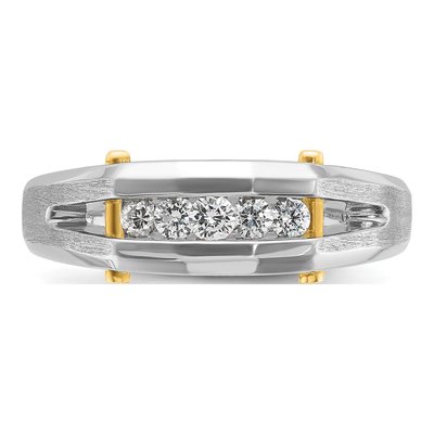 Men's 14K Two-Tone Gold 5-Stone Diamond Ring Mounting – view 4