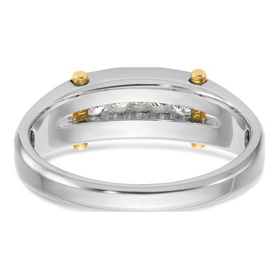 Men's 14K Two-Tone Gold 5-Stone Diamond Ring Mounting – view 5