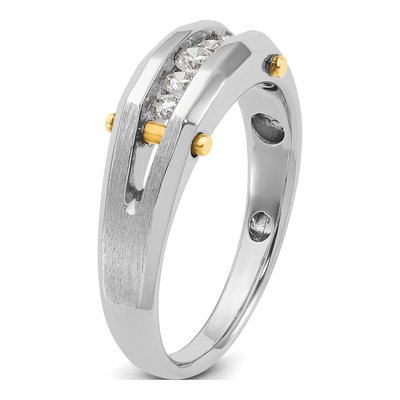 Men's 14K Two-Tone Gold 5-Stone Diamond Ring Mounting – view 6