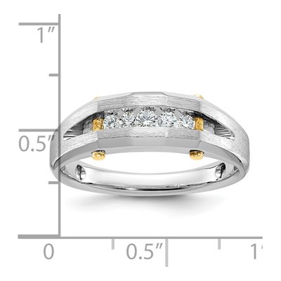 Men's 14K Two-Tone Gold 5-Stone Diamond Ring Mounting – view 8