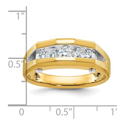 Men's 10K Two-Tone Gold 5-Stone Diamond Ring Mounting – view 3