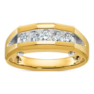 Men's 10K Two-Tone Gold 5-Stone Diamond Ring Mounting