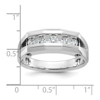 Men's 14K White Gold Diamond 5-Stone Ring Mounting – view 3