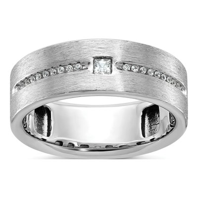 Men's 14K White Gold Diamond Ring Mounting