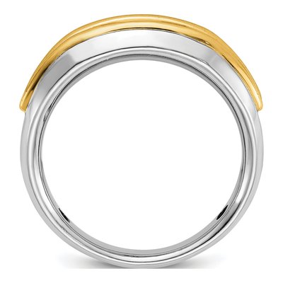 Men's 14K Two-Tone Gold 1/4 ct tw Lab-Grown Diamond Five Ring – view 2