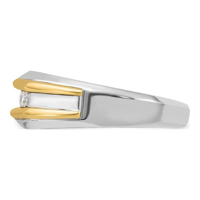Men's 14K Two-Tone Gold 1/4 ct tw Lab-Grown Diamond Five Ring – view 3