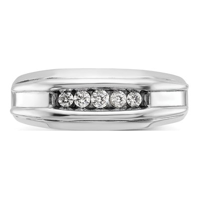 Men's 14K Two-Tone Gold 1/4 ct tw Lab-Grown Diamond Five Ring – view 4