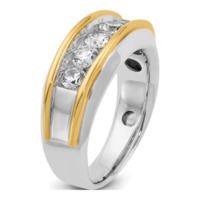 Men's 10K Two-Tone Gold 5-Stone Diamond Ring Mounting – view 8