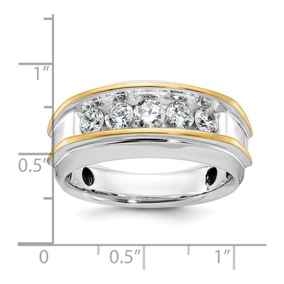 Men's 14K Two-Tone Gold 1 ct tw Diamond 5-Stone Ring – view 4