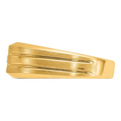 Men's 10K Yellow Gold 1/6 ct tw Diamond Square Ring – view 5
