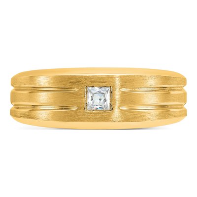 Men's 10K Yellow Gold 1/6 ct tw Diamond Square Ring – view 6