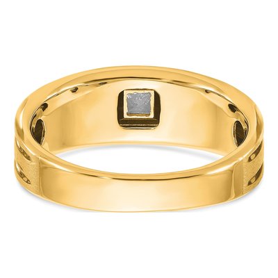 Men's 10K Yellow Gold 1/6 ct tw Diamond Square Ring – view 7