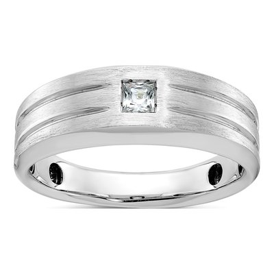 Men's 14K White Gold Diamond Ring Mounting