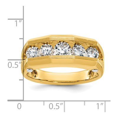 Men's 14K Two-Tone Gold 5-Stone Ring Mounting – view 3