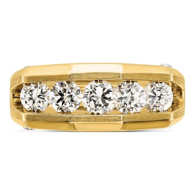 Men's 14K Two-Tone Gold 5-Stone Ring Mounting – view 5