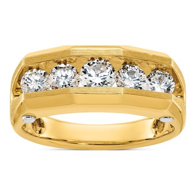 Men's 14K Two-Tone Gold 5-Stone Ring Mounting