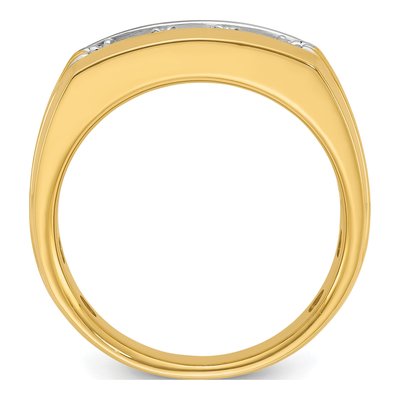 Men's 14K Yellow Gold 3-Stone Diamond Ring Mounting – view 2