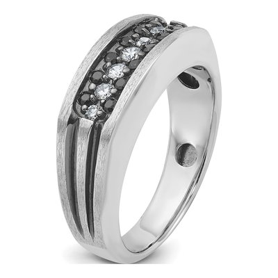 Men's 10K White Gold Black Diamond Ring Mounting – view 8