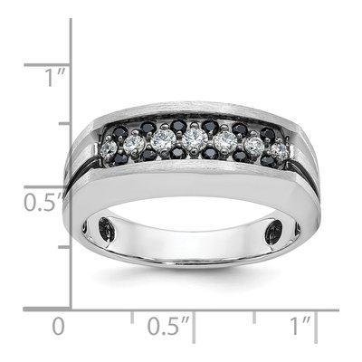 Men's 14K White Gold Black Diamond Ring Mounting – view 3