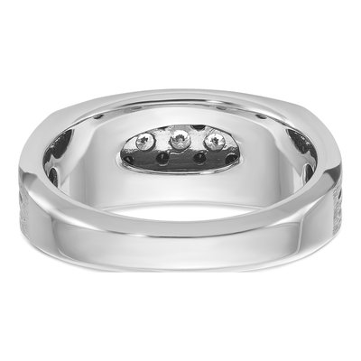 Men's 14K White Gold Black Diamond Ring Mounting – view 7