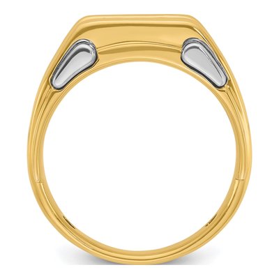 Men's 14K Two-Tone Gold 3-Stone Ring Mounting – view 2