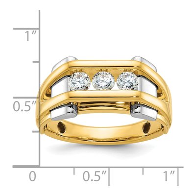 Men's 14K Two-Tone Gold 3-Stone Ring Mounting – view 3