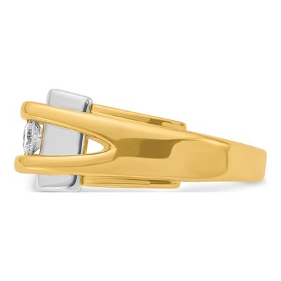 Men's 14K Two-Tone Gold 3-Stone Ring Mounting – view 5