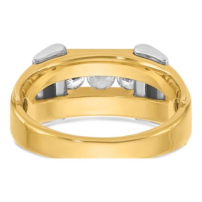 Men's 14K Two-Tone Gold 3-Stone Ring Mounting – view 7