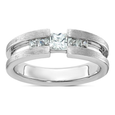 Men's 14K White Gold Diamond Ring Mounting