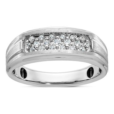 Men's 14K White Gold Diamond Ring Mounting