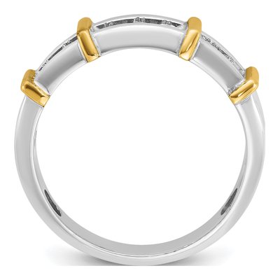 Men's 14K Two-Tone Gold 7-Stone Diamond Ring Mounting – view 2