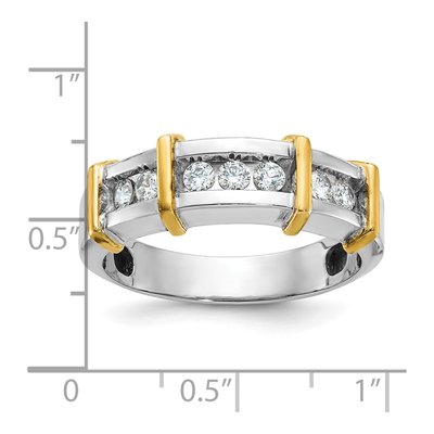 Men's 14K Two-Tone Gold 7-Stone Diamond Ring Mounting – view 3