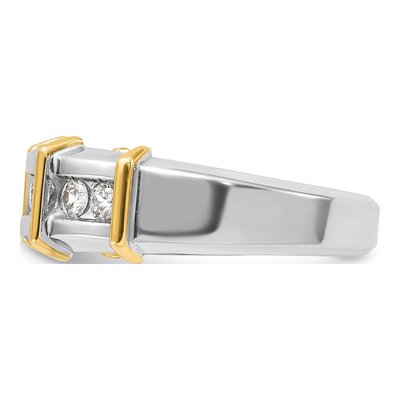 Men's 14K Two-Tone Gold 7-Stone Diamond Ring Mounting – view 5