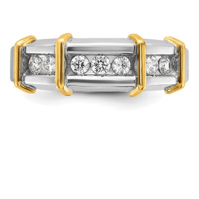 Men's 14K Two-Tone Gold 7-Stone Diamond Ring Mounting – view 6