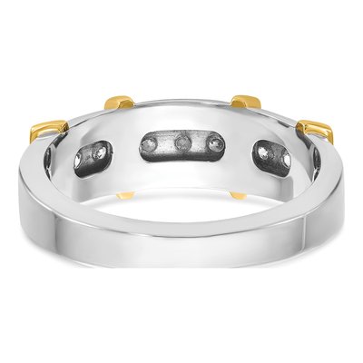 Men's 14K Two-Tone Gold 7-Stone Diamond Ring Mounting – view 7