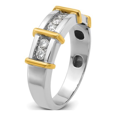 Men's 14K Two-Tone Gold 7-Stone Diamond Ring Mounting – view 8