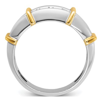 Men's 14K Two-Tone Gold 7-Stone Ring Mounting – view 2