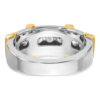 Men's 14K Two-Tone Gold 7-Stone Ring Mounting – view 7