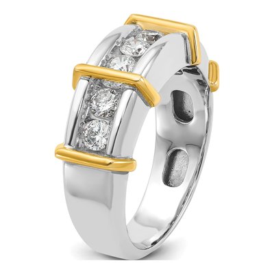 Men's 14K Two-Tone Gold 7-Stone Ring Mounting – view 8