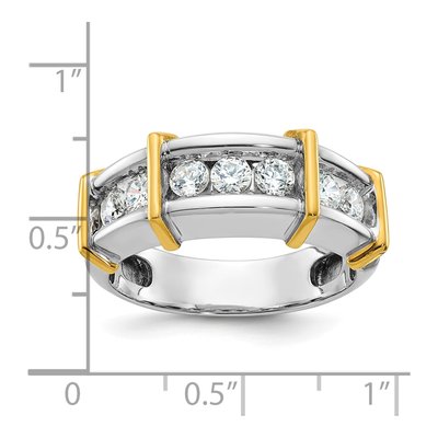 Men's 14K Two-Tone Gold 1 ct tw Diamond 7-Stone Ring – view 3