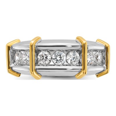 Men's 14K Two-Tone Gold 1 ct tw Diamond 7-Stone Ring – view 6