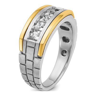 Men's 14K Two-Tone Gold 1 ct tw Diamond 5-Stone Ring – view 8