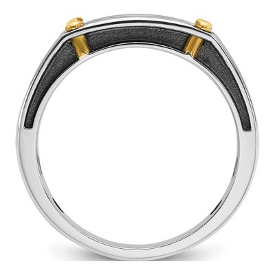 Men's 10K Two-Tone Gold 1/4 ct tw Diamond Ring – view 2