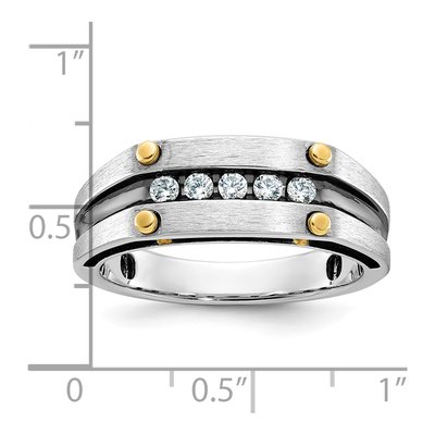 Men's 14K Two-Tone Gold 5-Stone Diamond Ring Mounting – view 3