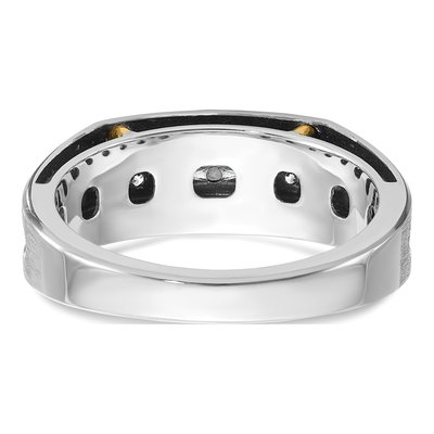 Men's 14K Two-Tone Gold 5-Stone Diamond Ring Mounting – view 7