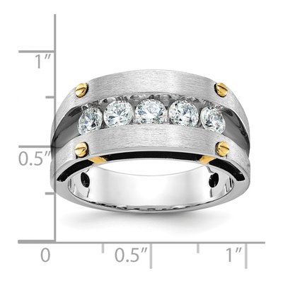 Men's 14K Two-Tone Gold Diamond 5-Stone Ring Mounting – view 3