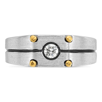 Men's 14K Two-Tone Gold 1/5 ct tw Diamond Ring – view 6
