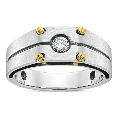 Men's 14K Two-Tone Gold 1/5 ct tw Diamond Ring